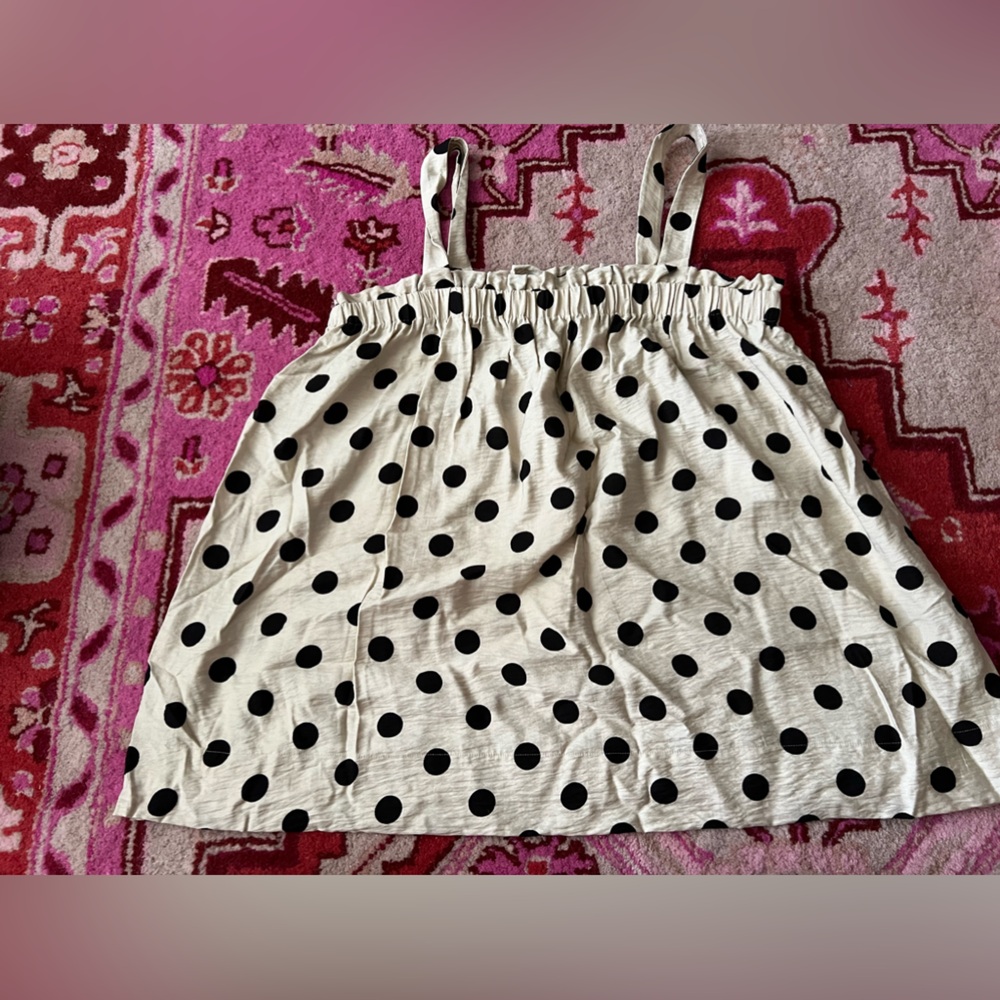 Polka Dot Hatch sleeveless top